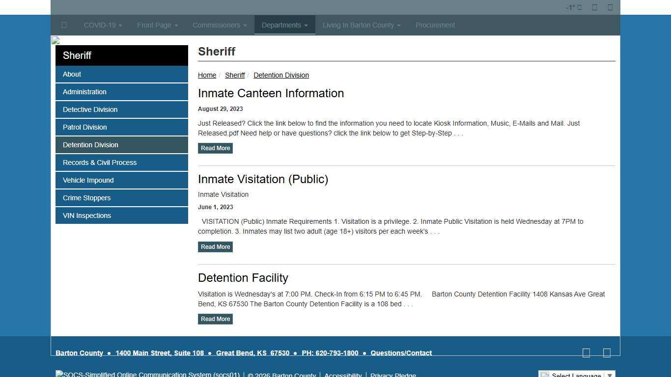 Barton County - Sheriff|Detention Division